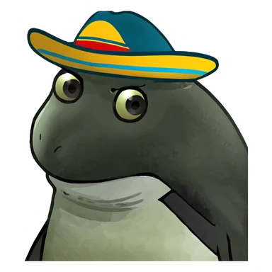 Penguin with a sombrero  sticker