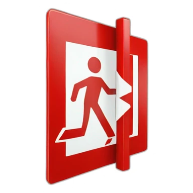 red exit bound sign sticker