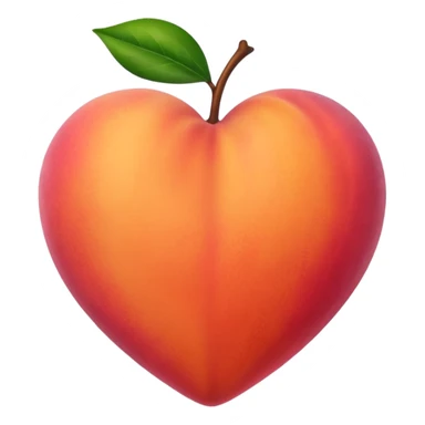Peach fruit heart sticker