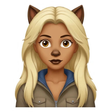 dark brown werewolf woman with long blond hair in casual outfit sticker