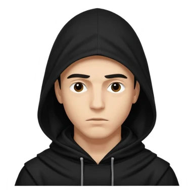 Un joven con una capucha negra que solo le deje ver los ojos y cejas sticker