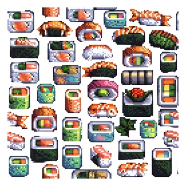 iridescent sushi sticker