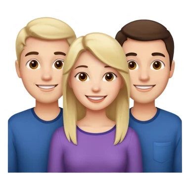 Girl with 2 guys  sticker