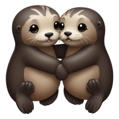 Sea otters holding hands sticker
