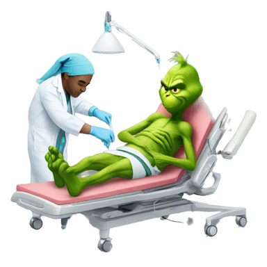 The grinch getting knee surgery sticker