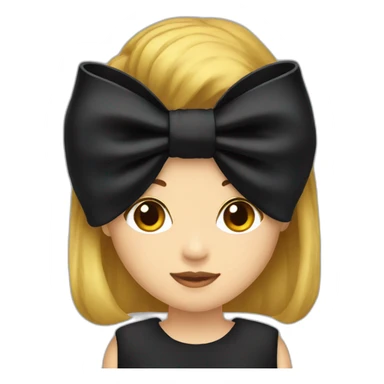 Black velvet hair bow sticker