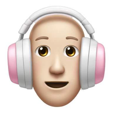 White Head phones w light pink bows on each side sticker