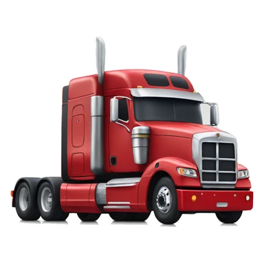 Realistic red 18 wheeler truck with red trailer sticker
