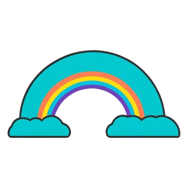 Afe all turquoise rainbow sticker