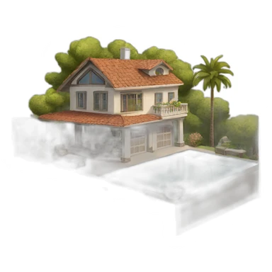 Tiny cali house with infinity pool sticker