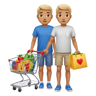 a man with a shopping cart full body sticker