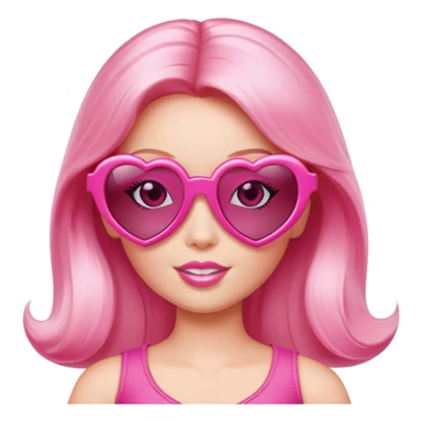 barbie with pink heart sunglasses  sticker