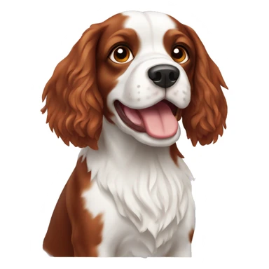 Red and white french britanny spaniel dog sticker