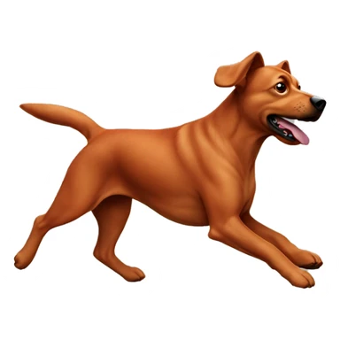 realistic solid red dog with pointed ears running sticker
