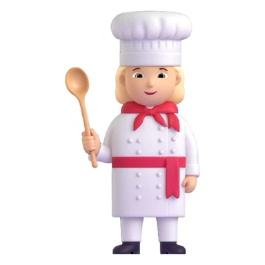 professional chef holding a large spoon sticker