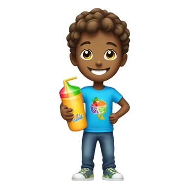 boy likes juice sticker