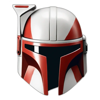 Red white stripe mandalorian helmet sticker