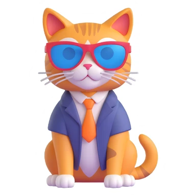 stylish cat in sunglasses with confident pose sticker