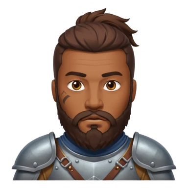 portrait of warrior man with brown skin, beard sticker
