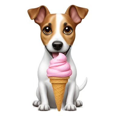 Jack Russel with ice cream sticker