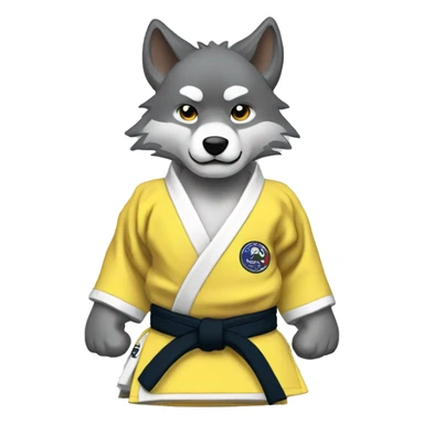 Wolf Wearing Jiu-Jitsu gi sticker