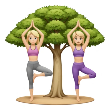 Two women doing yoga in tree pose no tree both blonde  sticker