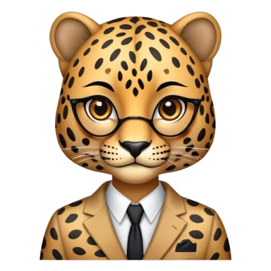 Leopard wearing Balzer and lashes with make up  sticker