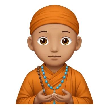 Monk with Prayer Beads  Hanging from Hand sticker
