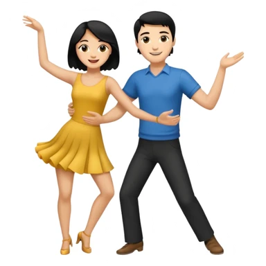 couple dancing full body man black hair sticker