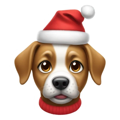 Dog with Santa hat and clothes  sticker