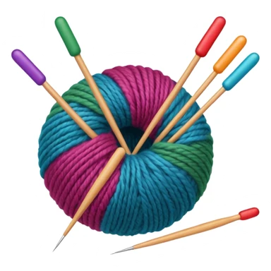 ball of wool with 2 knitting needles sticker