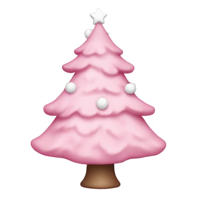 Pastel Pink Christmas tree with pink lights and white ornaments  sticker