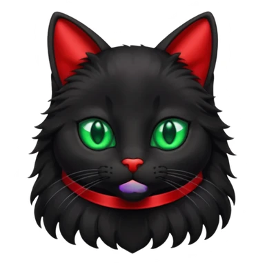 Black cat with red 🎀 emoji sticker