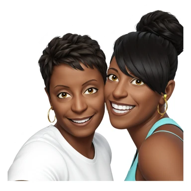 smiling couple with hoop earrings sticker