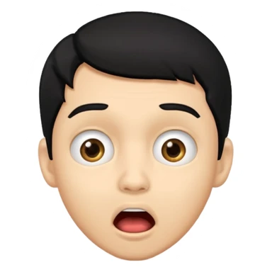 light skin black hair man surprised sticker