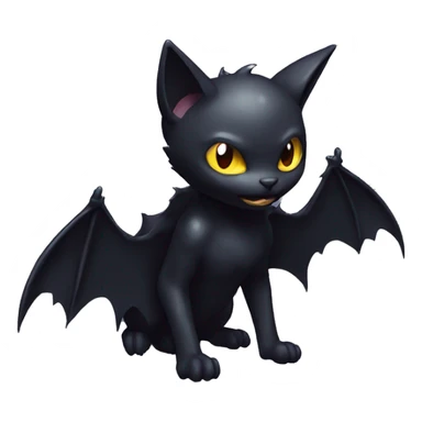 Shiny Black Dark-type-Poison-type-Fakémon-Bat-Cat full body sticker