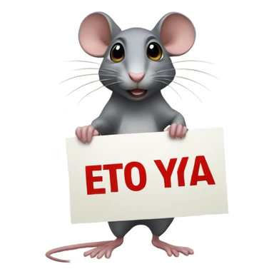 A rat holds a sign with the inscription: ETO YA sticker