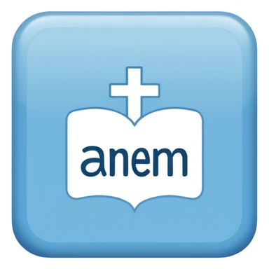 light blue word "AMEN" simple font in rectangle sticker