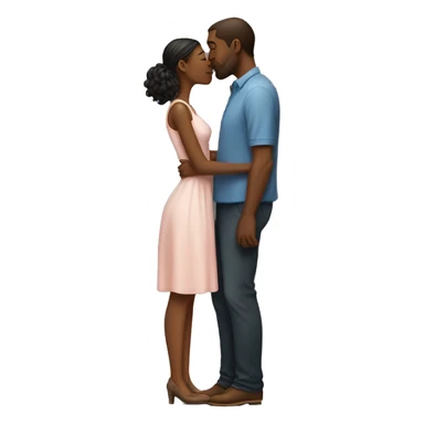 tall woman kiss shorter man sticker