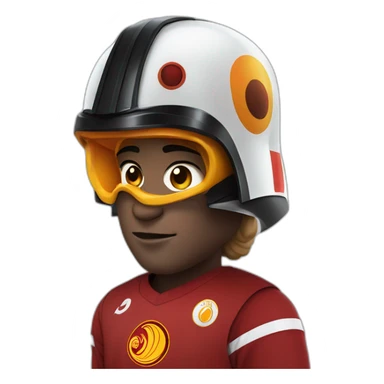 Man wears Galatasaray jersey and Darth Vader helmet sticker