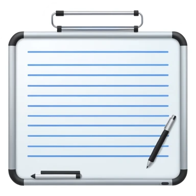 Whiteboard with lines indicating written notes sticker