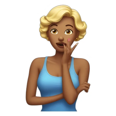 woman blowing kiss sticker