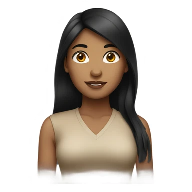 woman standing with tan skin and long black hair sticker