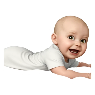 bald child lying on bed sticker