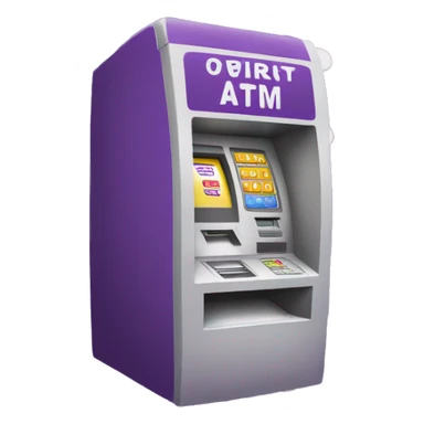 a purple atm with white polka dots  sticker