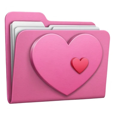file folder pink with heart sticker