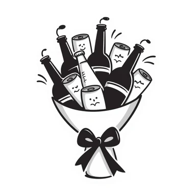 a beer bouquet sticker