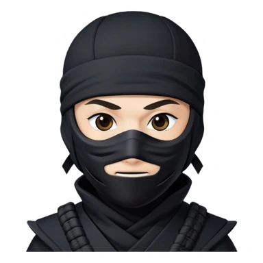 a ninja in black outfit with mask sticker