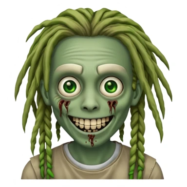 zombie with dreads with braces smiling sticker