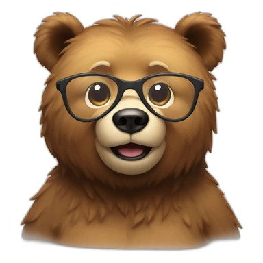 Bear with Glasses say Hi sticker